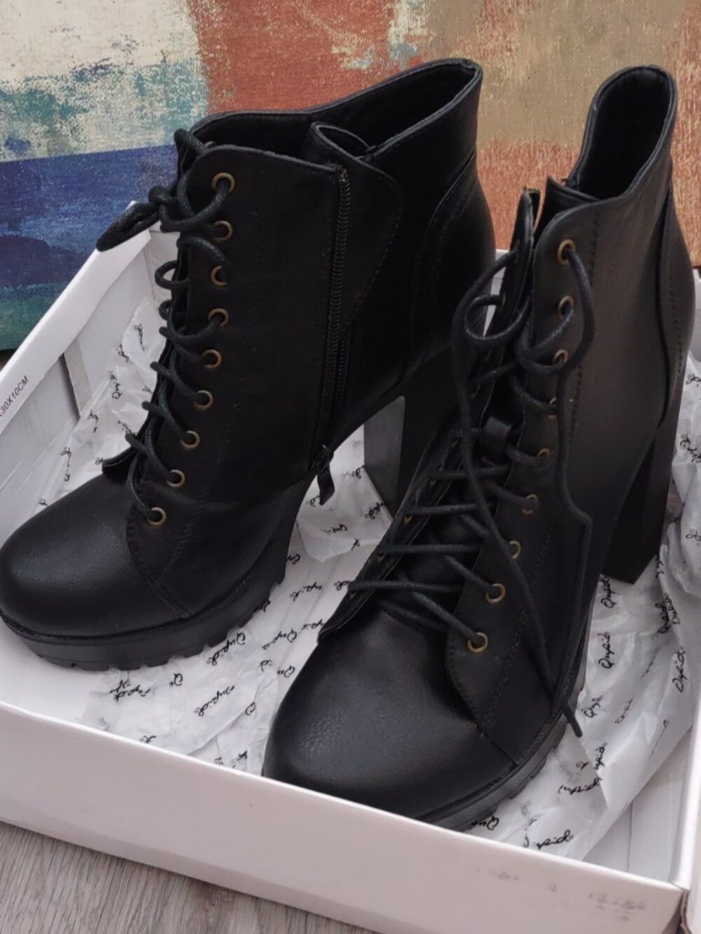 Stylish Black Heeled Boots - Picture 3 of 3